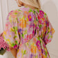 Petals and Prosecco Floral Pleated Mini Dress OMFORT