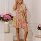 Petals and Prosecco Floral Pleated Mini Dress OMFORT
