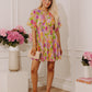 Petals and Prosecco Floral Pleated Mini Dress OMFORT