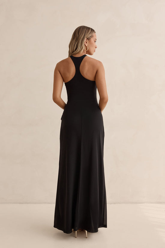 Lost In Dreams Mesh Maxi Dress Black OMFORT