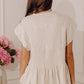 Seaside Bistro Linen-Blend Smocked Top in Oatmeal OMFORT