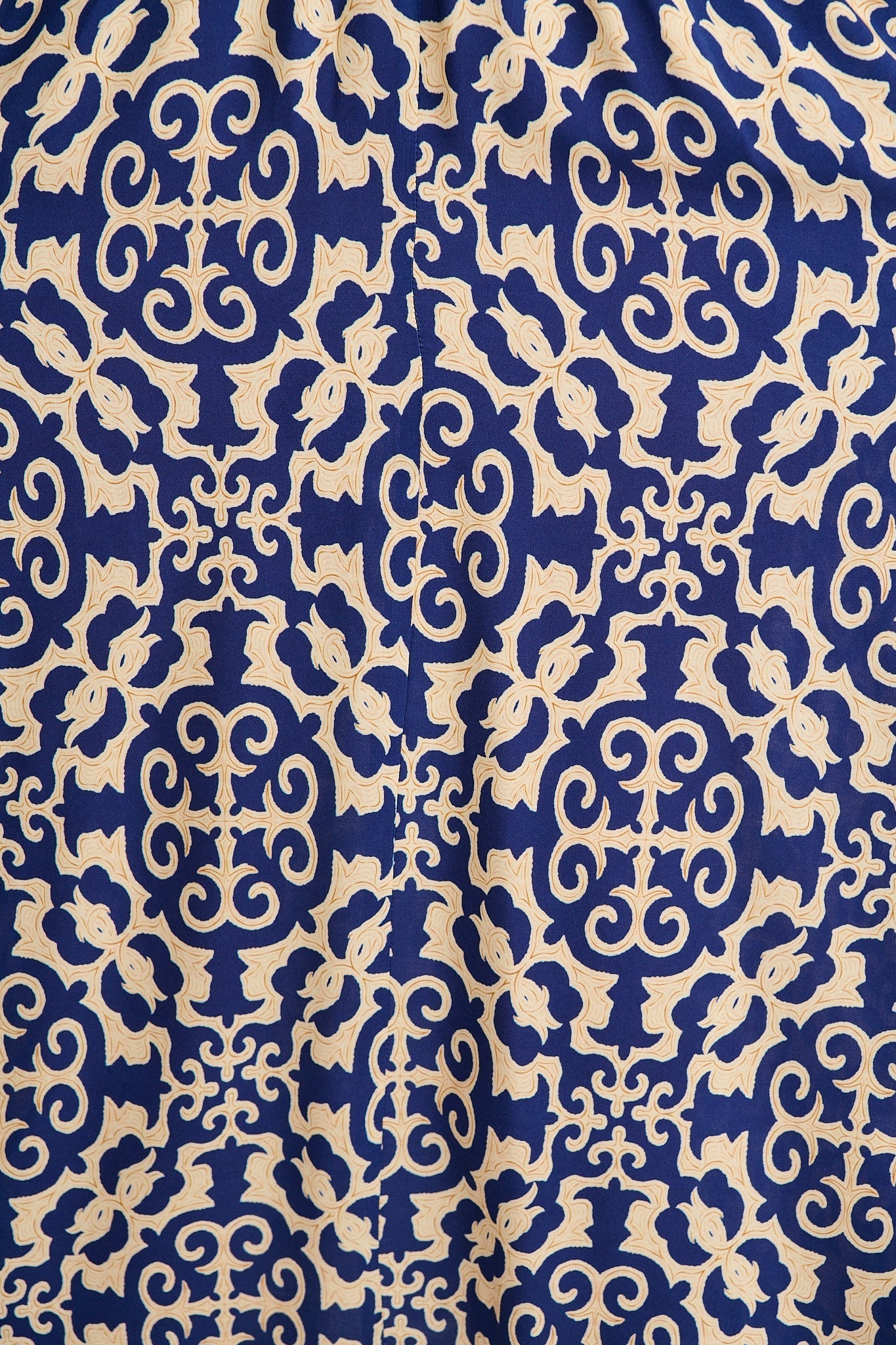 Nona Midi Dress in Navy and Cream Print OMFORT
