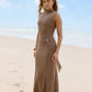 Evening Chic Mesh Maxi Dress Mushroom OMFORT
