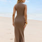 Evening Chic Mesh Maxi Dress Mushroom OMFORT