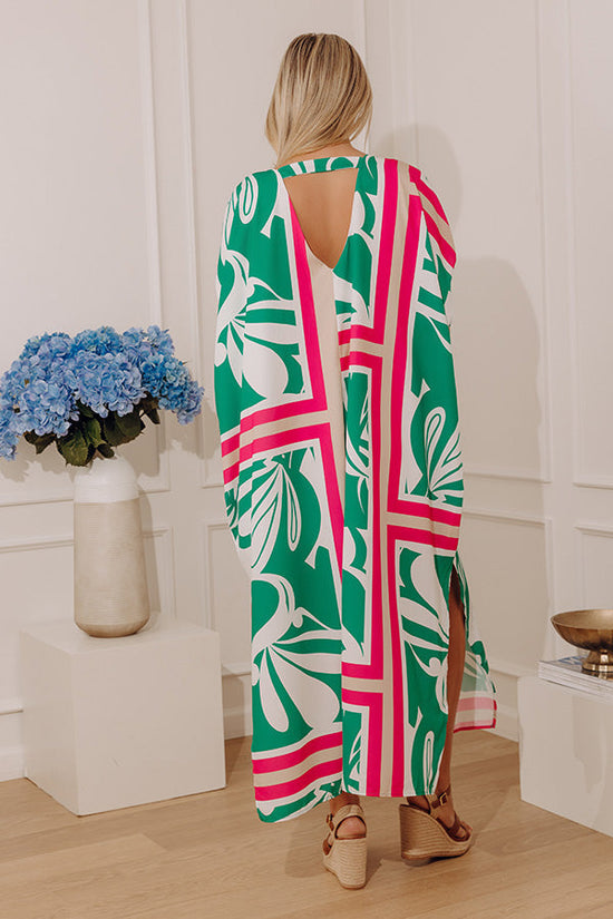 Coastal Cabana Caftan Midi Dress OMFORT