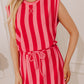 Weekend Stroll Stripe Knit Midi Dress in Pink OMFORT