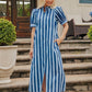 Harbor Line Button Down Midi Dress OMFORT