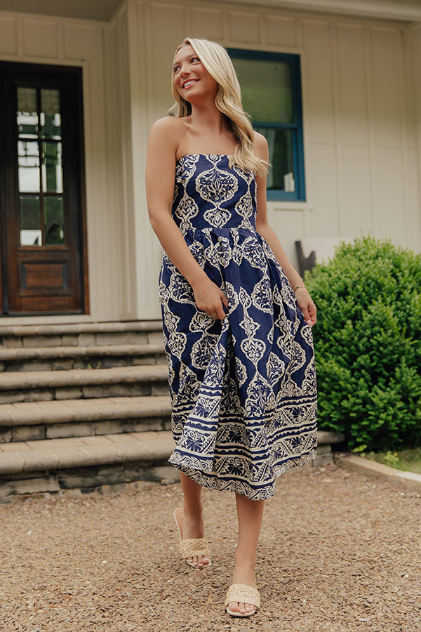 City Nights Floral Midi Dress in Navy mysite