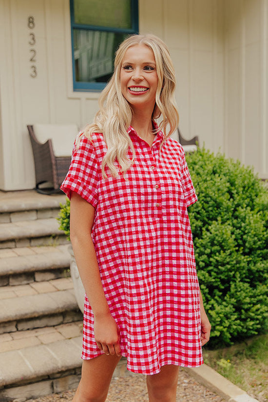 Lakeside Picnic Gingham Mini Dress OMFORT