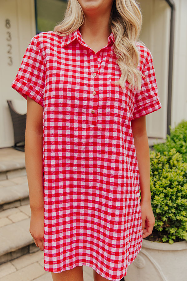 Lakeside Picnic Gingham Mini Dress OMFORT