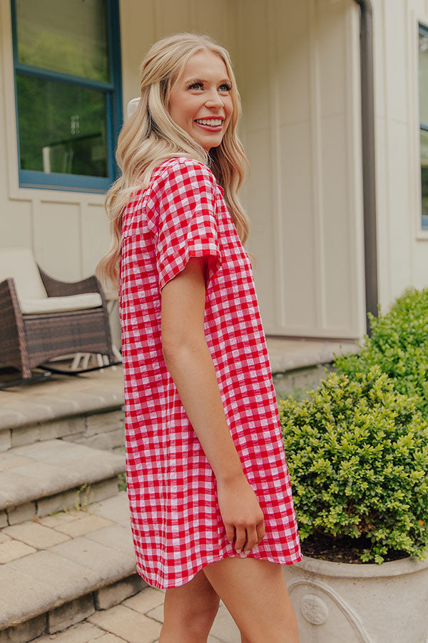 Lakeside Picnic Gingham Mini Dress OMFORT