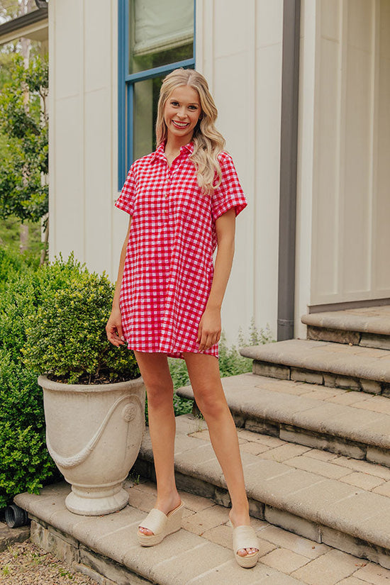 Lakeside Picnic Gingham Mini Dress OMFORT