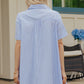 Fresh Lines Stripe Mini Dress in Light Blue OMFORT
