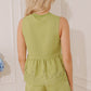 Evening Ease Lace Trim Peplum Top in Lime Punch OMFORT