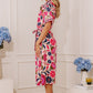 Tuscan Sun Floral Button Down Midi Dress in Pink OMFORT