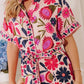 Tuscan Sun Floral Button Down Midi Dress in Pink OMFORT