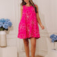 Island Bloom Floral Embroidered A-line Mini Dress mysite