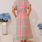 Simple Joy Button Down Gingham Midi Dress mysite