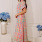Simple Joy Button Down Gingham Midi Dress mysite