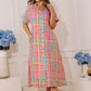 Simple Joy Button Down Gingham Midi Dress mysite