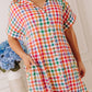 Simple Joy Button Down Gingham Midi Dress mysite