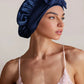Double Layer Silk Bonnet with Bow OMFORT