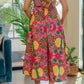 Fiesta Floral Ruched Midi Dress mysite