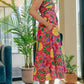 Fiesta Floral Ruched Midi Dress mysite
