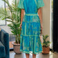 Portofino Stroll Floral Linen-Blend Midi Dress OMFORT