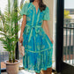Portofino Stroll Floral Linen-Blend Midi Dress OMFORT