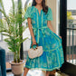 Portofino Stroll Floral Linen-Blend Midi Dress OMFORT