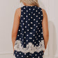Uptown Ease Lace Trim Top in Navy OMFORT