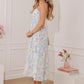 Venetian Garden Ruched Floral Midi Dress mysite
