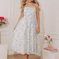 Venetian Garden Ruched Floral Midi Dress mysite