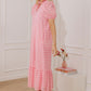 Easy Grace Eyelet Midi Dress in Pink OMFORT