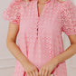 Easy Grace Eyelet Midi Dress in Pink OMFORT