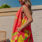 Santorini Bloom Lace Trim Floral Mini Dress mysite