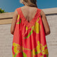 Santorini Bloom Lace Trim Floral Mini Dress mysite