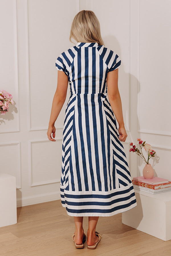 Harbor Muse Stripe Midi Dress OMFORT