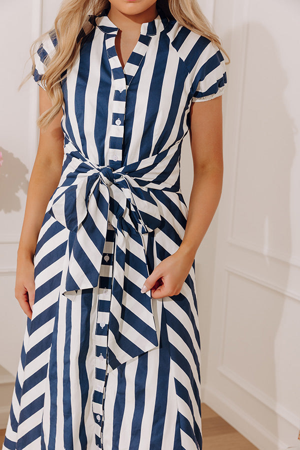 Harbor Muse Stripe Midi Dress OMFORT