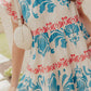 Riviera Charm Floral Linen-Blend Mini Dress OMFORT
