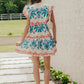 Riviera Charm Floral Linen-Blend Mini Dress OMFORT