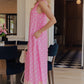 Uptown Ease Polka Dot Midi Dress in Pink OMFORT