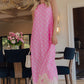 Uptown Ease Polka Dot Midi Dress in Pink OMFORT