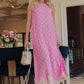 Uptown Ease Polka Dot Midi Dress in Pink OMFORT