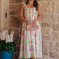 Cozumel Cutie Floral Smocked Midi Dress OMFORT