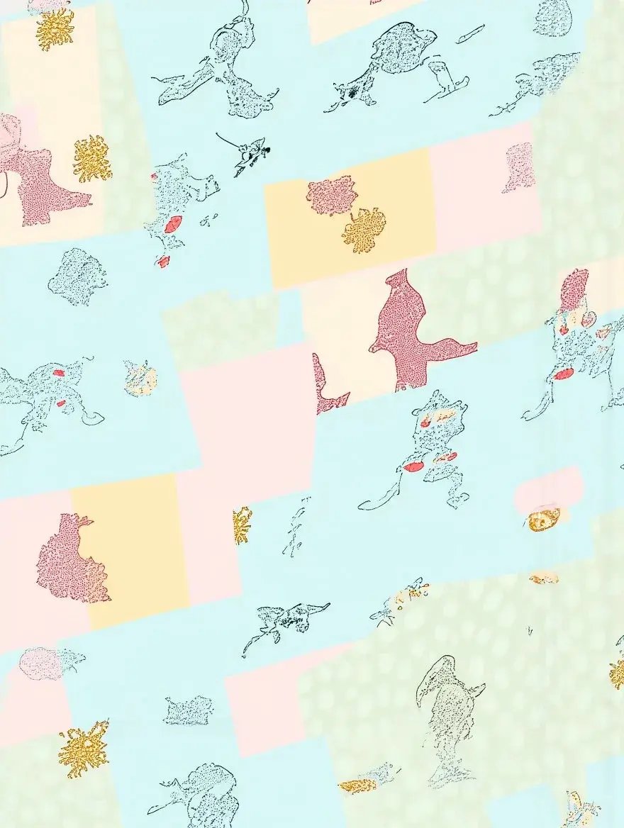 Irregular Patchwork Print Lapel Collar Pajama Set OMFORT