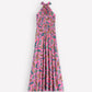 Sydney Twist Neck Jersey Dress-Pink Paisley OMFORT