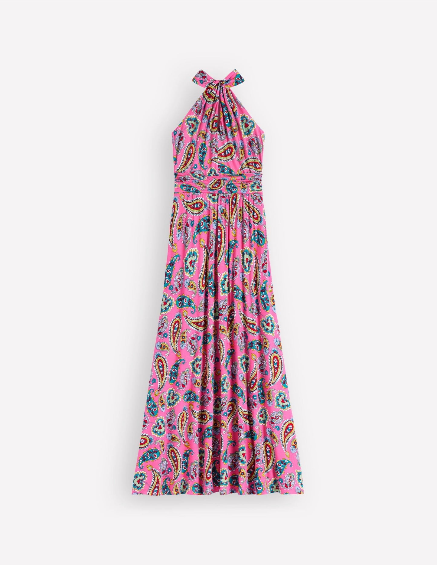 Sydney Twist Neck Jersey Dress-Pink Paisley OMFORT