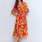 Octavia Cotton Dress-Yellow Radiant Bloom OMFORT